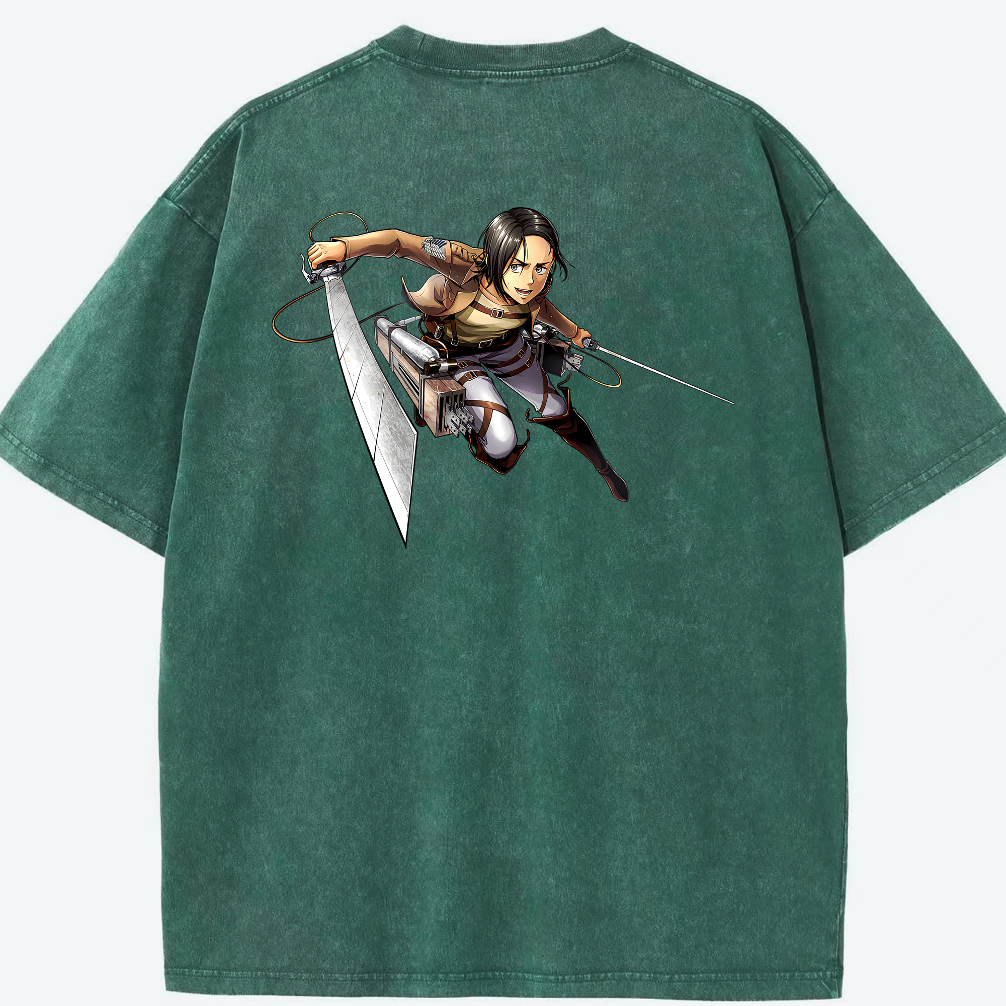 （画像用） 進撃の巨人 Attack on Titan 綿100% ヴィンテージ風 半袖Tシャツ（背面プリント）